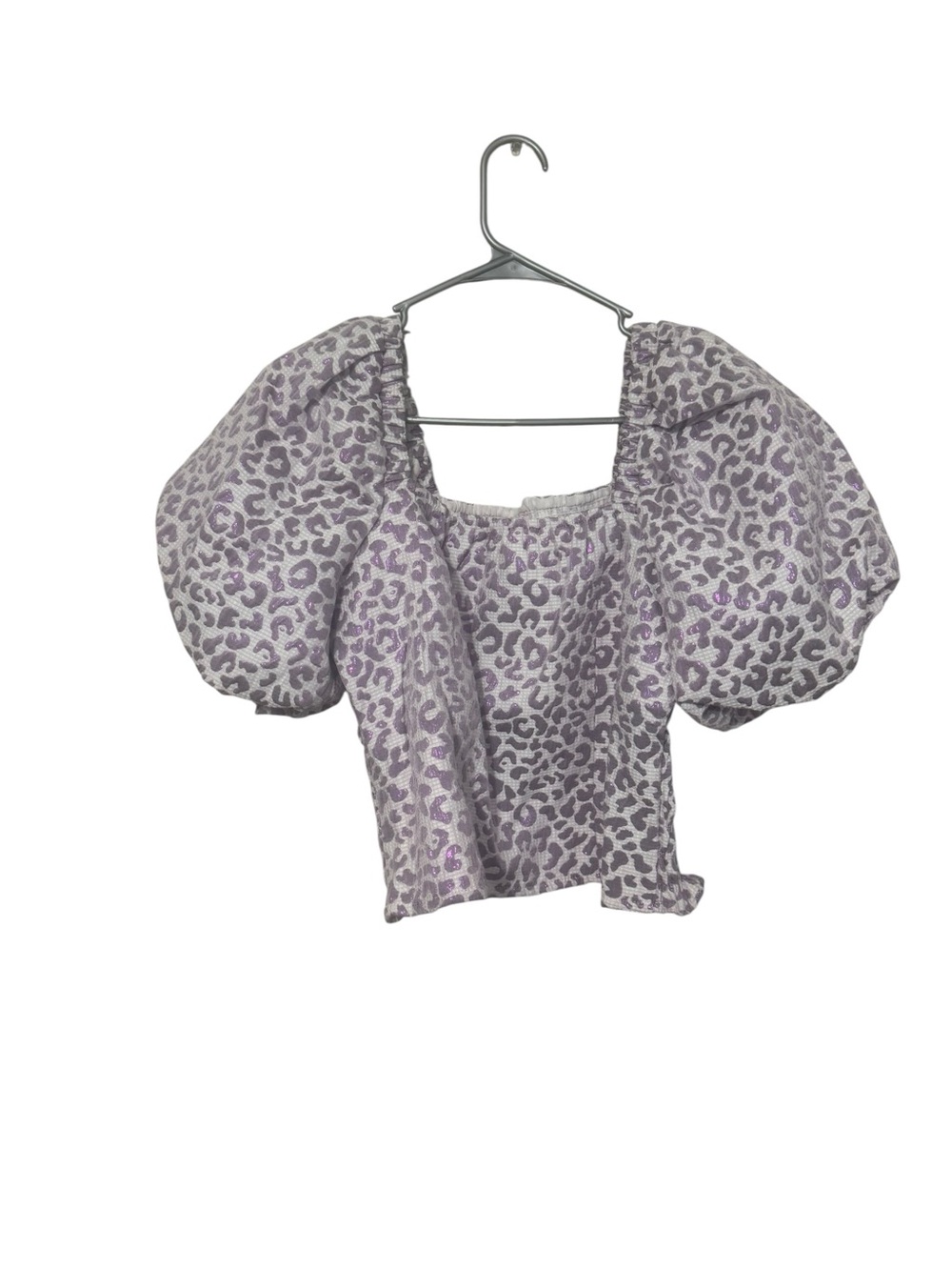 Buddy Love Lavender Leopard Puff Sleeve Blouse